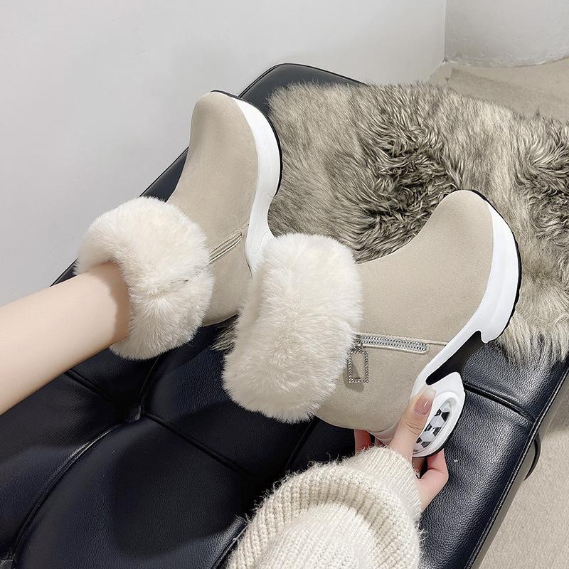 Snow Boots Women's Winter Short Tube  Keep Warm and Increase Height Cotton Boots