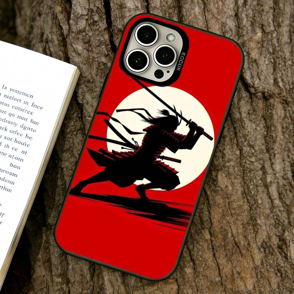 Japanese Bushido Samurai  Phone Case For iPhone 17,16,15,14,13,12,11 Plus,Pro Max,XS,Colorful Silver Phone case Funda Cover