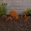 Octopus Garden Ornament Rust Patina Giant Squid Sculpture, 3D Metal Nautical Outdoor Pond Edge Decoration Statue for Patio Lawn Beach House