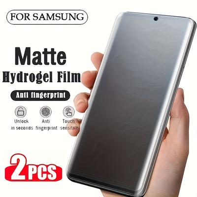 2Pcs Full Cover Matte Hydrogel Film For Samsung Galaxy S25 S24 S23 S22 S21 S20 Ultra Plus No Fingerprint Screen Protector Not Tempered Glass