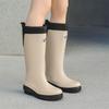 Waterproof and non-slip rain shoes women's cotton removable four-season rain boots comfortable and wear-resistant long tube water shoes