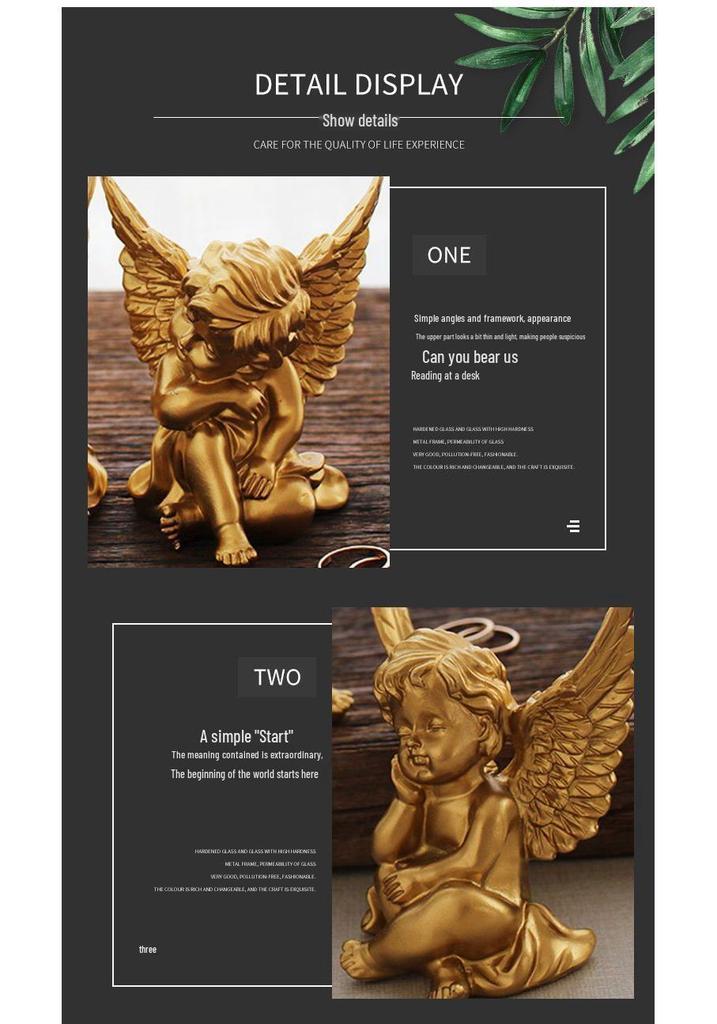 European Retro Resin Angel Statue: Creative Home Desktop Decoration, Wedding Gift Craft.