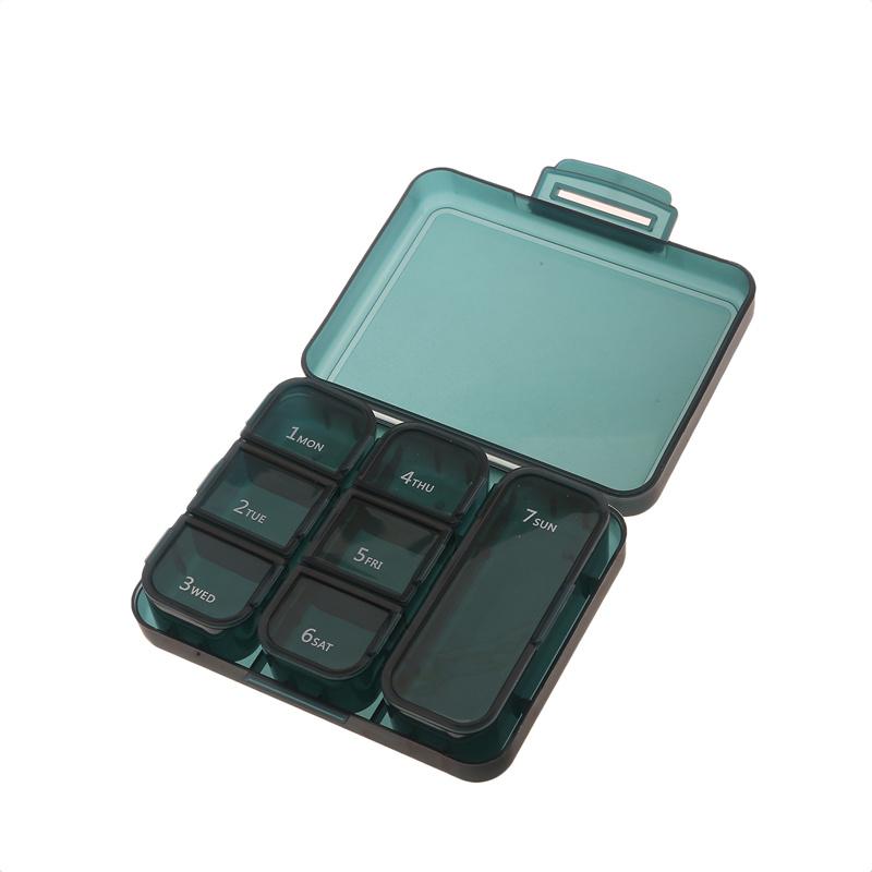 

1 Set Pill Box 7 Days Organizer 21 Grids 3 Times One Day Portable Travel With Large Compartments For Vitamins Medicine Fish Oils синій