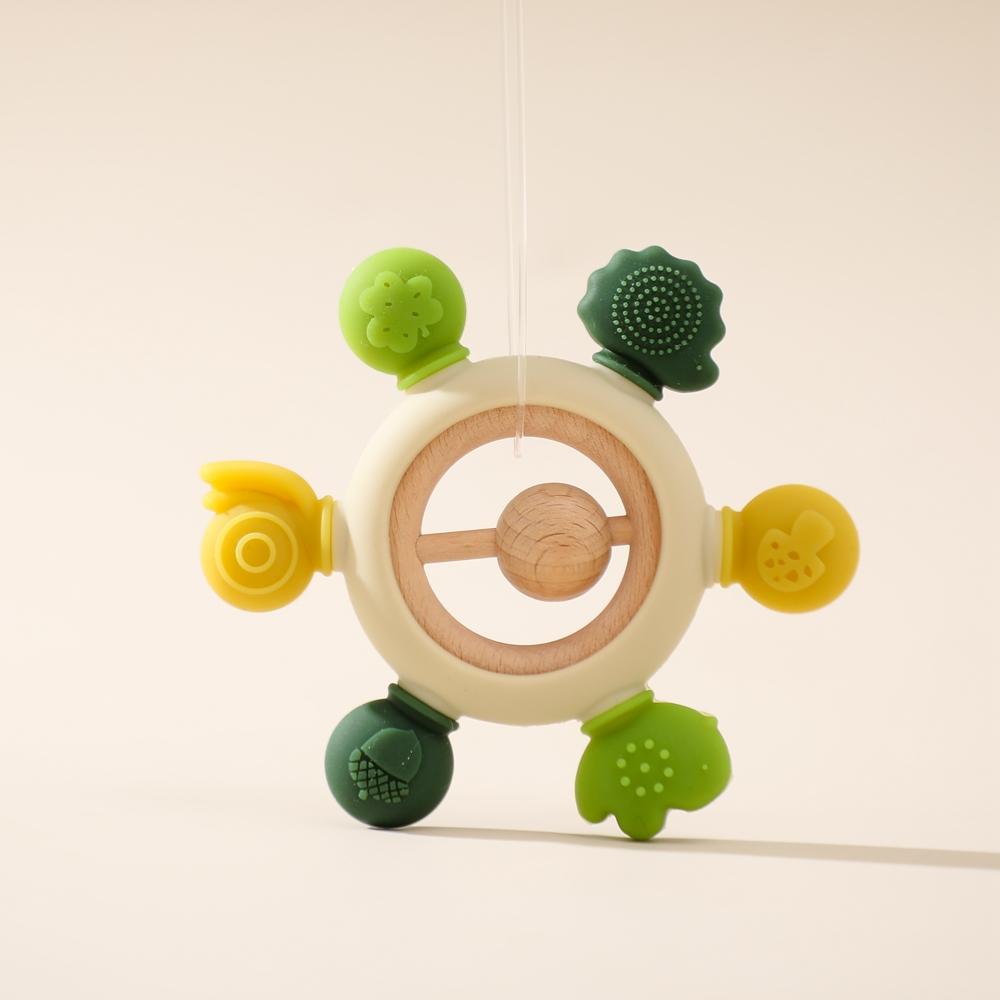 1Pc Baby Ratter Toys Wooden Teether Crochet Animals Bpa Free Rattle Toy Newborn Amigurumi Teether Baby Rattles Gifts For Newborn