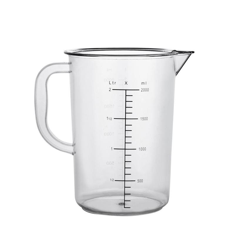 Acrylic Black Line Large Capacity Transparent Measuring Cup with Handle for Tea, Baking, and Catering