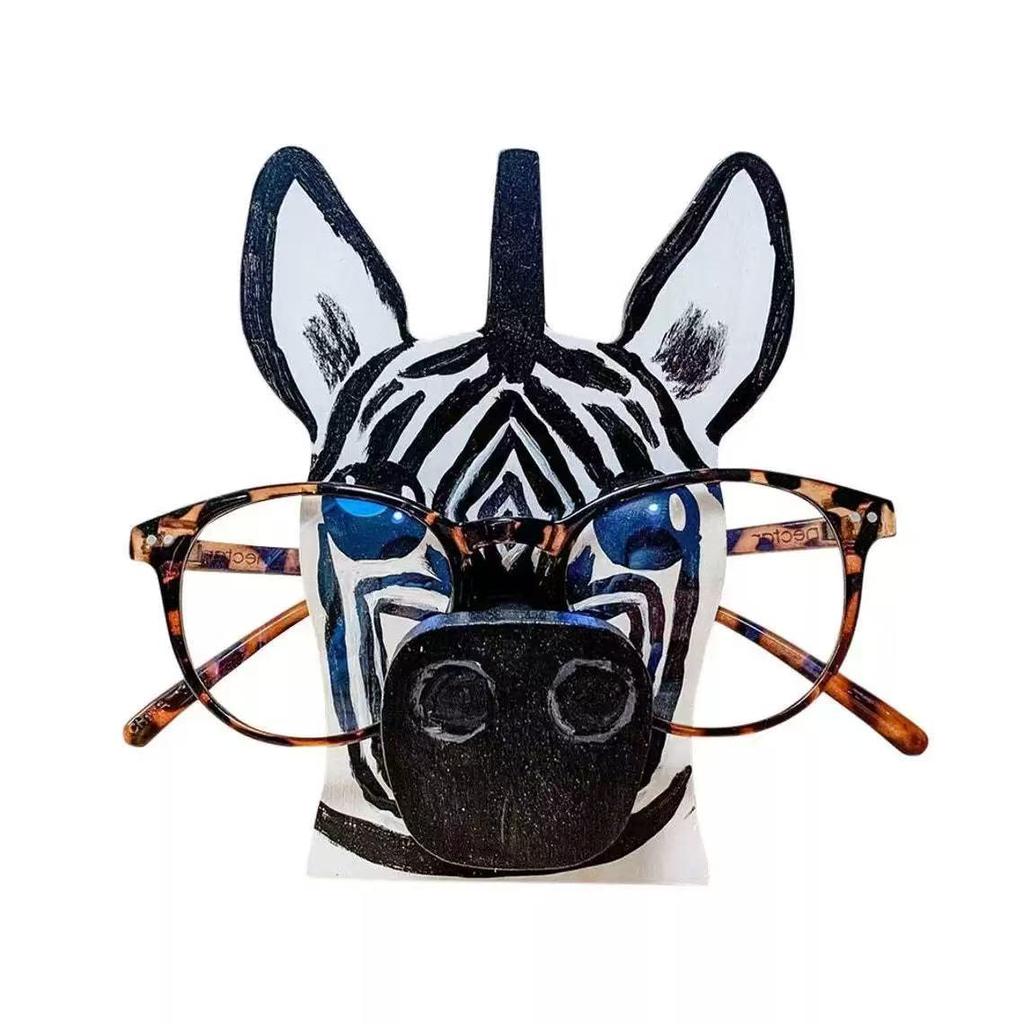 Wooden Animal Glasses Holder Display Stand for Office or Living Room Decor