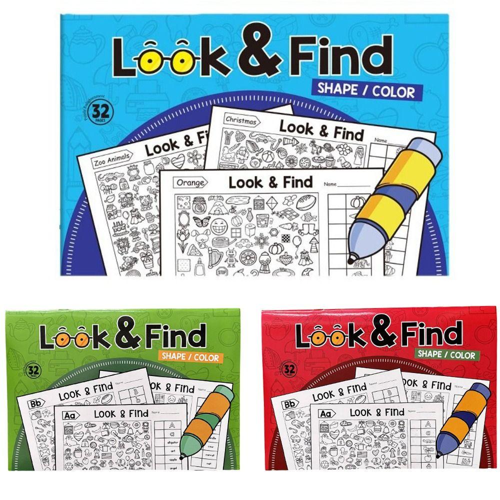 Look and Find Children's Search for Items Game Visual Perception Focus and Attention Fun Coloring Book 32 Pages