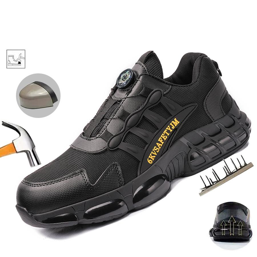 Indestructible Steel Toe Protective Trainer Male Tough Comfy Safety Shoes Slip Resistant Abrasion Resistant Work Shoes