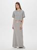 [mardimercredi] JERSEY MAXI SKIRT DOUBLE LABEL_GREY