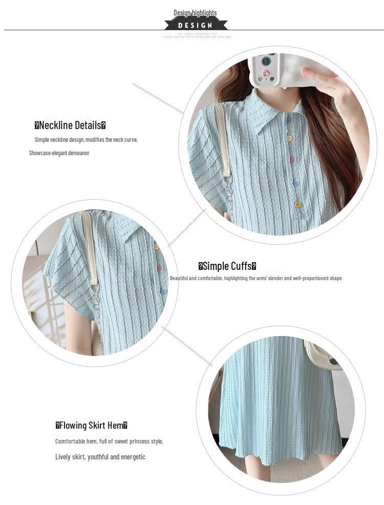 2026 Summer Ice-Fee Maternity Polo Dress