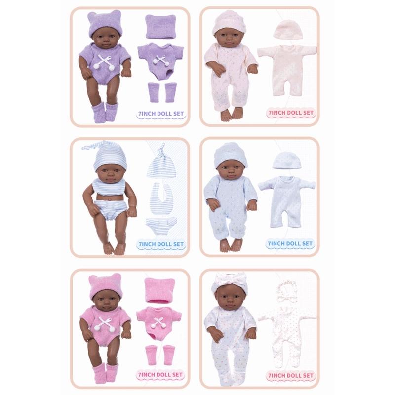 7Inch Vinyls Reborns Doll Life Like Reborns African Baby Dolls For Child Soothing And RolePlaying Education Toy