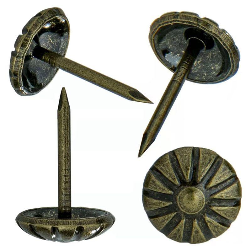 AEE4-Furniture Nails For Interior Decoration Furniture Decorative Nails Daisy Upholstery Nails Antique Brass 300PCS