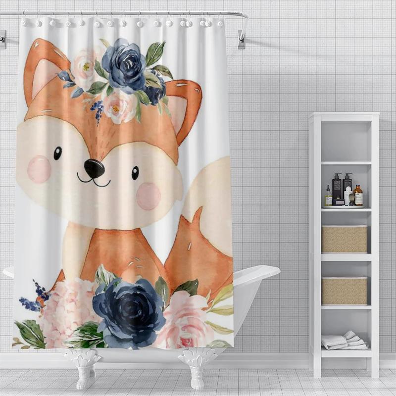 Panda Rabbit, Cat, Lion, Animal Shower Curtain Waterproof Cloth Bathroom Curtain Anime Animal Style Modern Shower Curtain