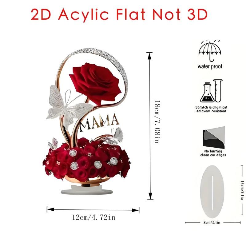 1SET New Rose Gift Acrylic Tabletop Ornament Valentine's Day Niche Rose Gift Decorative Ornament Bedroom
