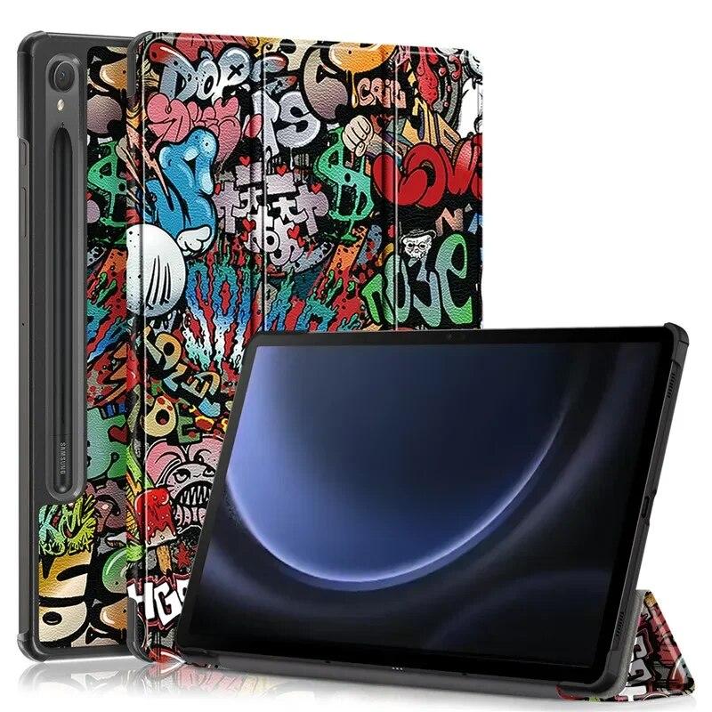 Tablet Leather Case for Samsung Galaxy Tab S9 FE S9FE 2023 Case 10.9 Inch Folding Stand Magnetic Smart Folio Tablet for Samsung Tab S9 FE Case