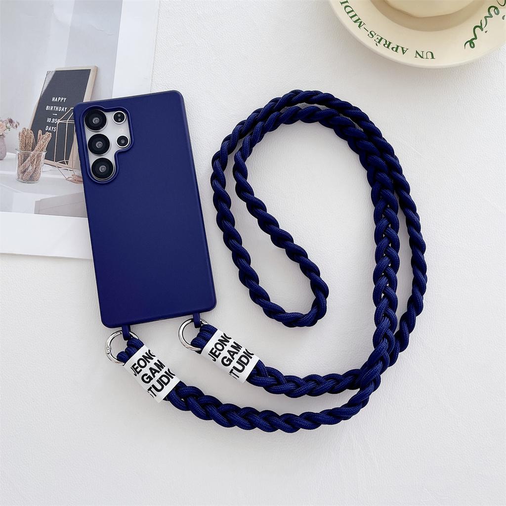 For Samsung Galaxy S25 Edge Soft Lanyard Phone Case S24 S23 FE S22 S21 Plus A56 A55 A36 A35 A16 A17 A07 Crossbody Silicone Cover