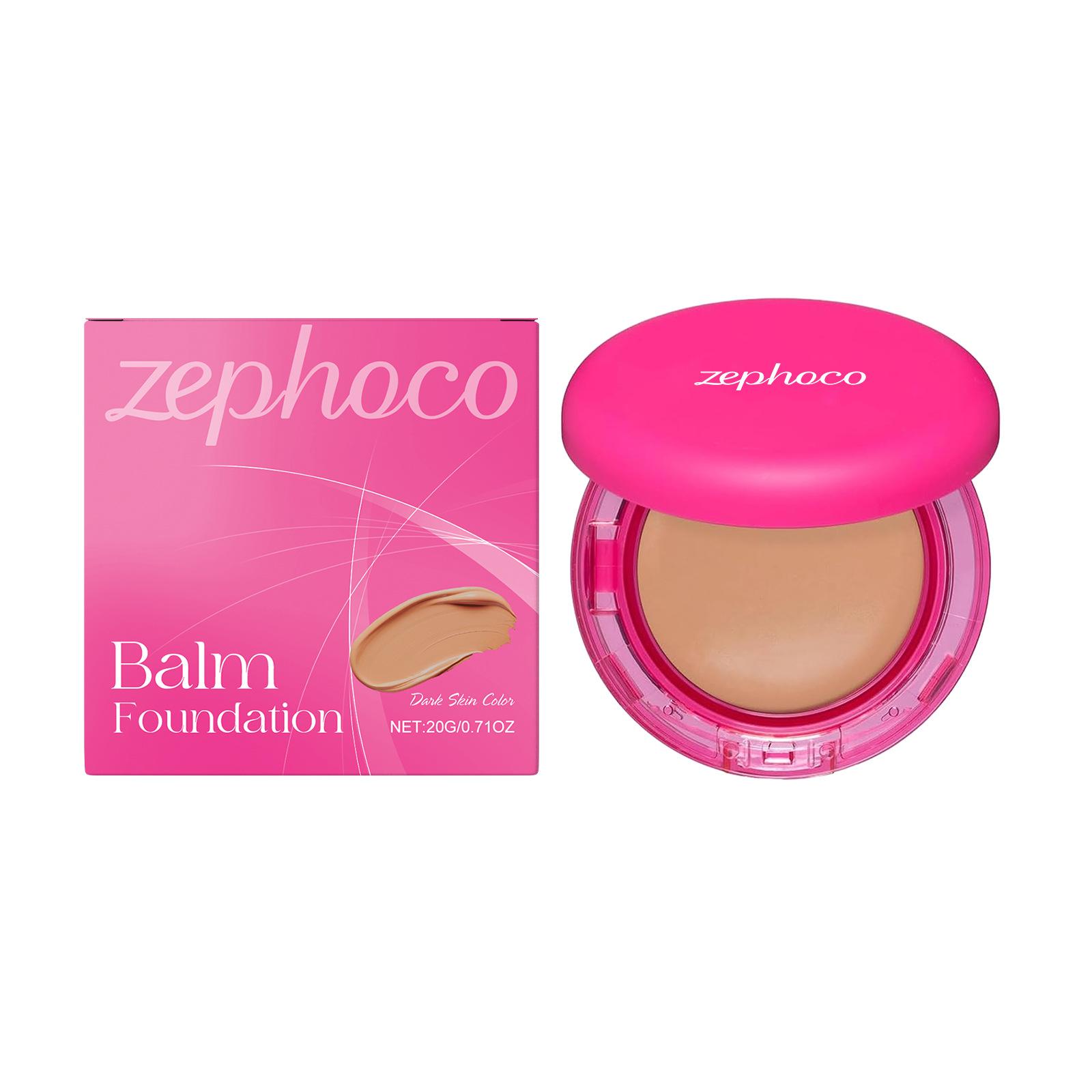 Zephoco Moisturizing Foundation Cream, Lightweight Fit Skin, Moisturizing Soft Skin, Modify Transparent Oil Control Foundation deep skin tone20g