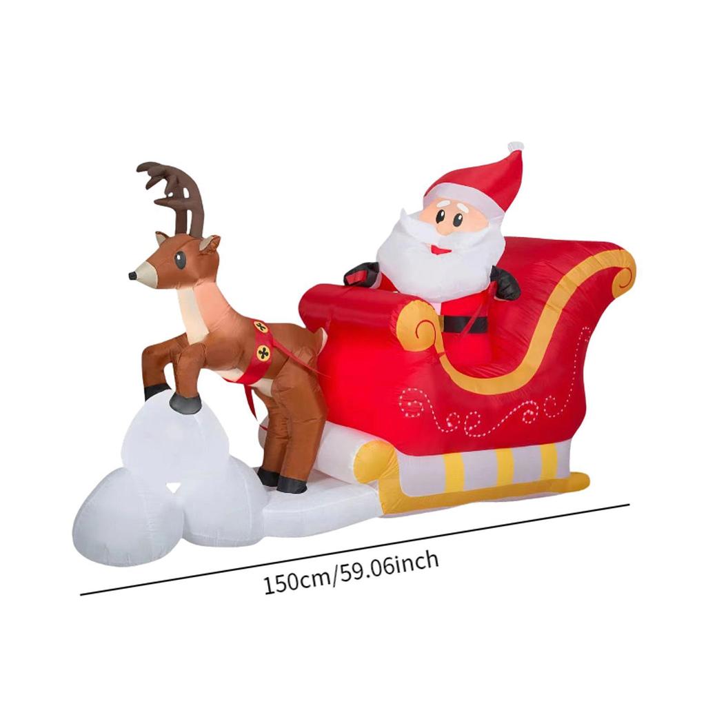 Santa Claus On Sleigh Outdoor Party Christmas Decoration with LED Light Ornament Lighted Built In Blower Inflatable Santa Claus