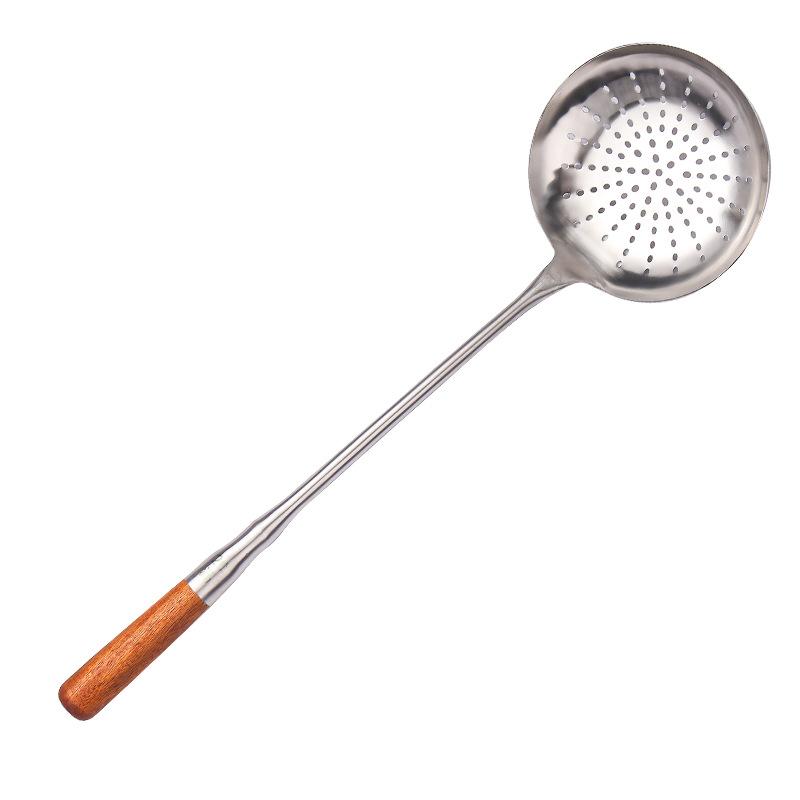 Stainless Steel Slotted Spoon for Scooping Noodles, Large Household Kitchen Filter Screen, Hot Pot Oil Grid Spoon, Chef