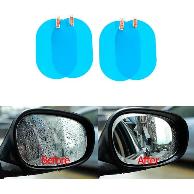 4pcs Car Sticker Rainproof Film 5.3"x3.7" for Car Rearview Mirror Car Rearview Mirror Rain Film Clear Sight In Rainy Days