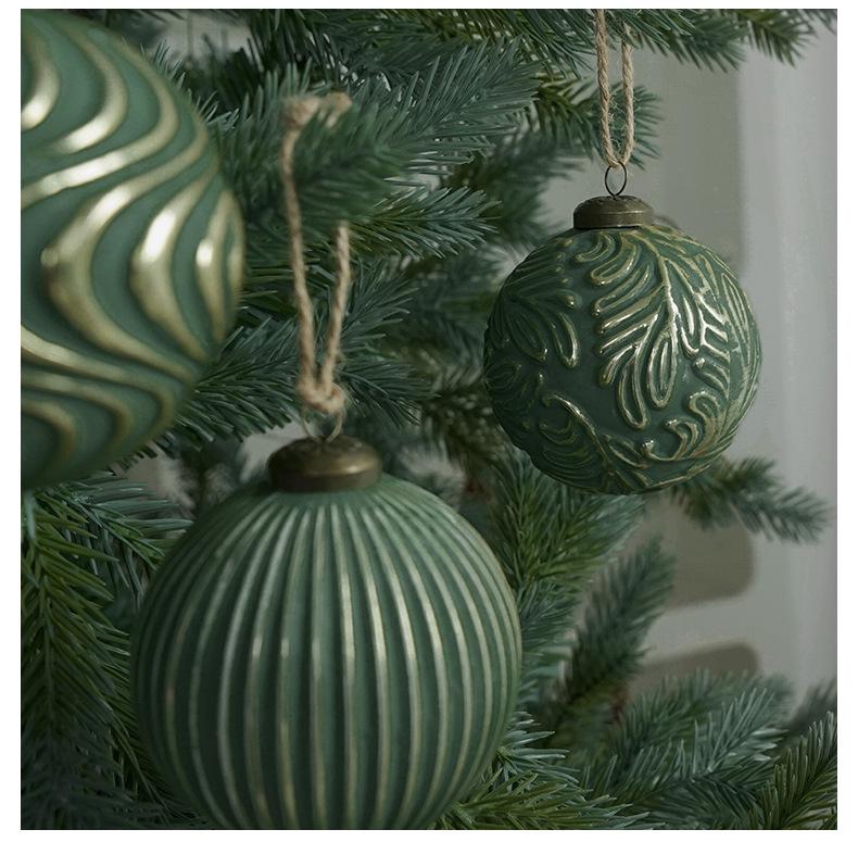 Boules Ornementales pour Sapin de Noël Style Ancien 8cm
