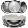 7pcs stainless steel plate set,23cm stainless steel plate,lightweight non-breakable plate set,suitable for home,outdoor use,restaurant,buffet supplies