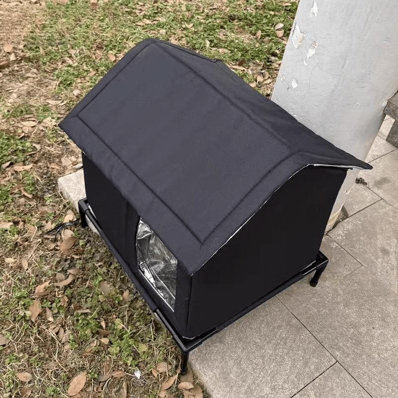 1SET Winter Outdoor Pet House - Heavy Duty Oxford Shelter with Security Fence, Weather Protection, Outdoor Pet Shelter