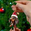 Cute Christmas Tree Pendant Cartoon Puppy Hanging Ornament Acrylic Art Craft Ornament