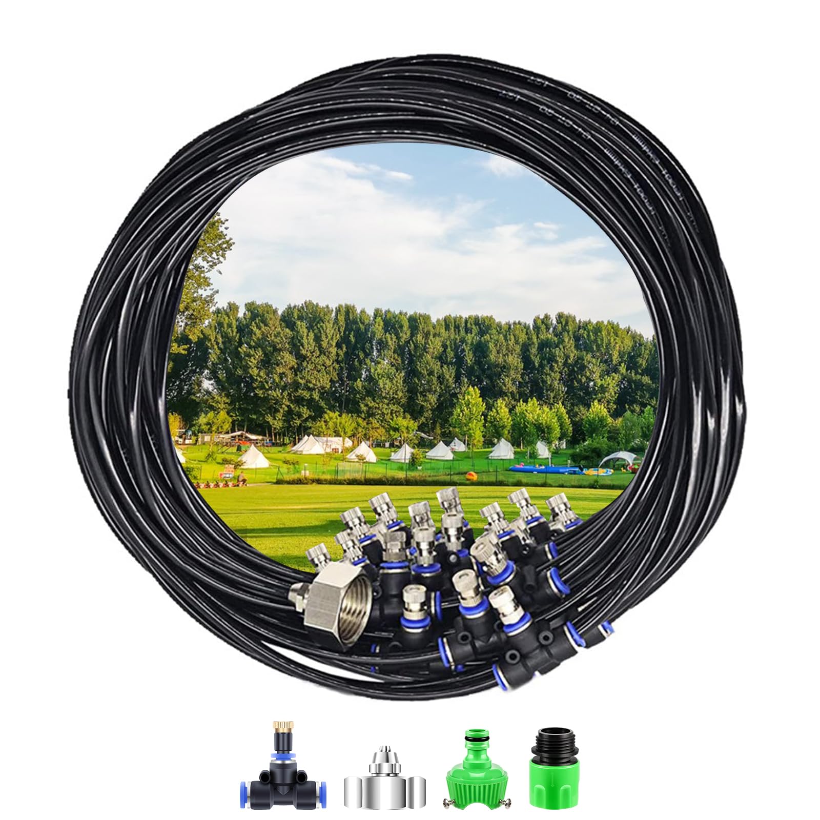 

Xuhom Automatic Watering System with Drip Irrigation 20M Spray Nozzle for and Outdoor Drip Irrigation for Greenhouse and Home Hose, Garden, Lawn, Use,