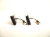 Authentic LOUIS VUITTON Damier Graphite Steel Black Leather Cufflinks Cuffs #9686  Seller Refurbished