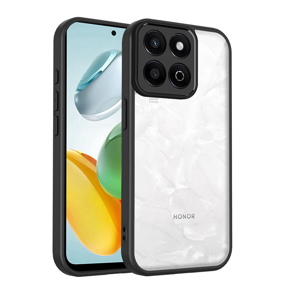 KEYSION Transparent Phone Case for HONOR X7d 5G Soft Silicone+PC Clear Shockproof Phone Back Cover for Huawei Honor 400 Smart 5G