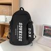 Men Lightweight Backpack Letter Print Student Schoolbag Women Large Capacity Campus Backpack with Pen Bag