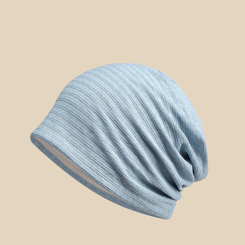 Spring and Summer Thin Bag Head Hat Female Breathable Bald Head Postoperative Windproof Headscarf Hat Four Seasons Female Models Pile Up