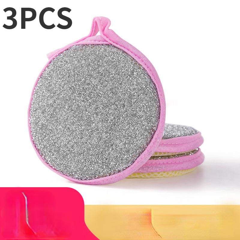 3Pcs Double Sides Cleaning Sponge Pan Pot Dish Clean Sponge Household Cleaning Tools Dishwashing Brushes