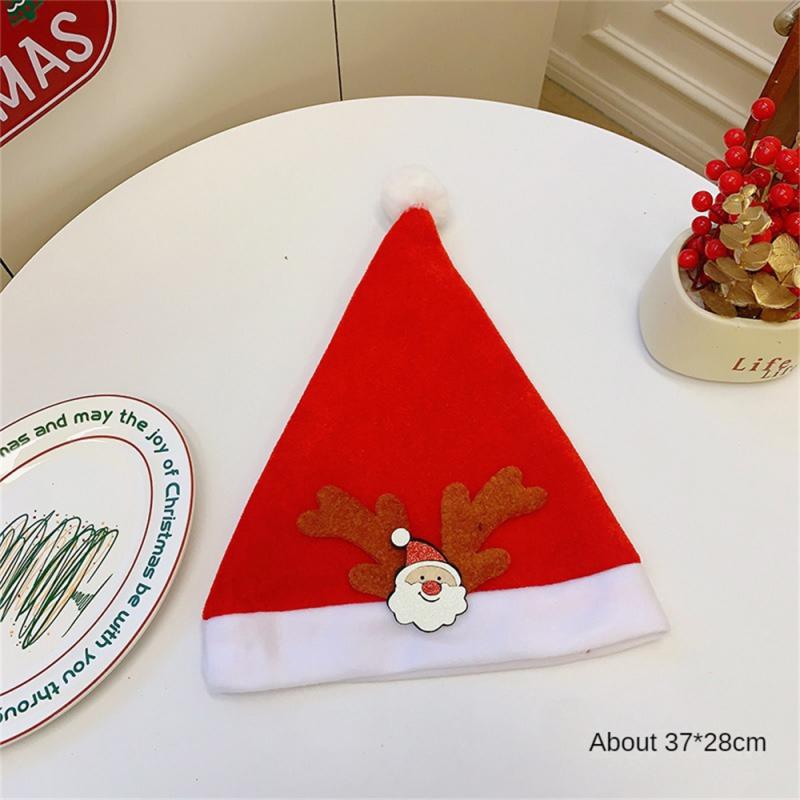 Cartoon Santa Hat Santa Claus Snowman Elk Embroidered Christmas Decoration For Christmas New Year Festive Holiday Party Supplies