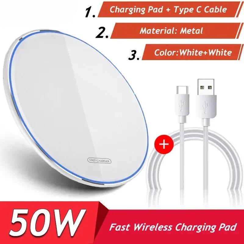 

50 Вт беспроводная зарядная панель для Samsung S23 S22 Ultra Note10 iPhone 12 13 14 Pro Max зарядное устройство для телефона индукционная быстрая зарядная станция