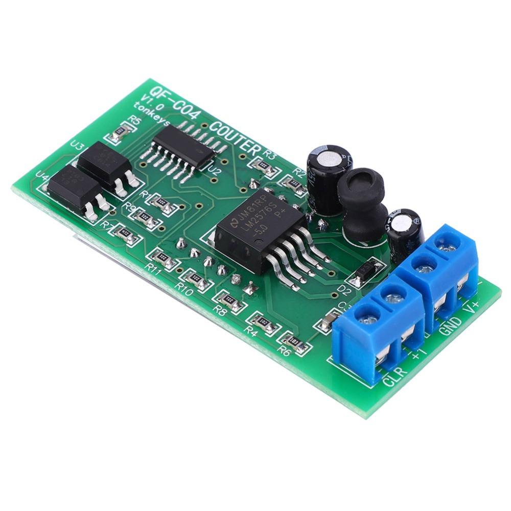 QF-C04 4-Digit Digital Counter Module with Memory Function DC4-40V Counter Module Red Light Electrical Equipment