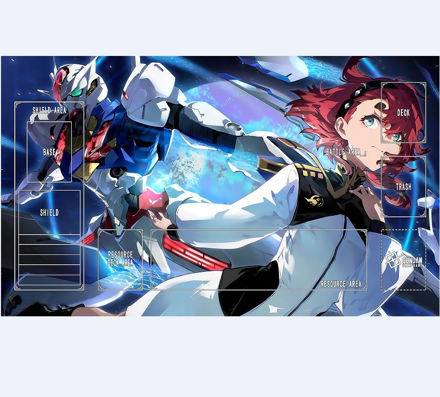 Gundan Play mat Homemade Mobile Suit Gundam: The Witch From Mercury Rubber Non-Slip Battle Card Mat