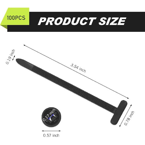 100 PCS Nylon Cable Tie Buckle, Polypropylene Anti-breakage & Anti-ageing Fixing Tape, Multi-functional Self-locking Cable Ties for Underbody Fender