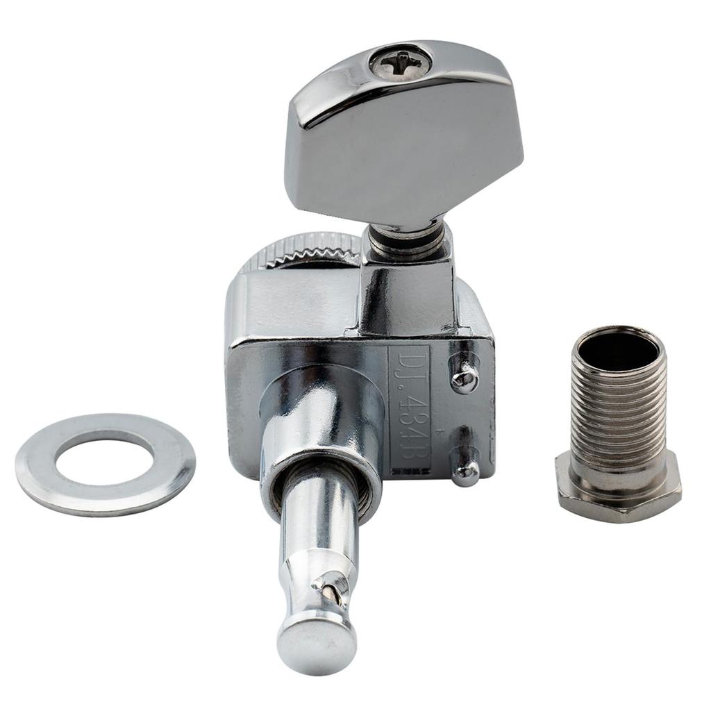 Musiclily Pro 6-Piece 2-Pin Locking Tuners for Strat/Telecaster Electric Guitars, Chrome