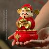 Solar Powered Solar Caishen Sculpture Chinese Style Nodding Lucky Wealth Statue  Car Decor