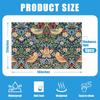 Strawberry Thief William Morris Placemats Set of 6, Floral Bird Washable Linen Place Mat Heat Resistant Non Slip Kitchen Dining Table Mats 12x18 Inch