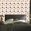Bear Wallpaper white, cream, peach and orange 50x1000