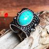 Exaggerated European and American Retro Turquoise Diamond Ring