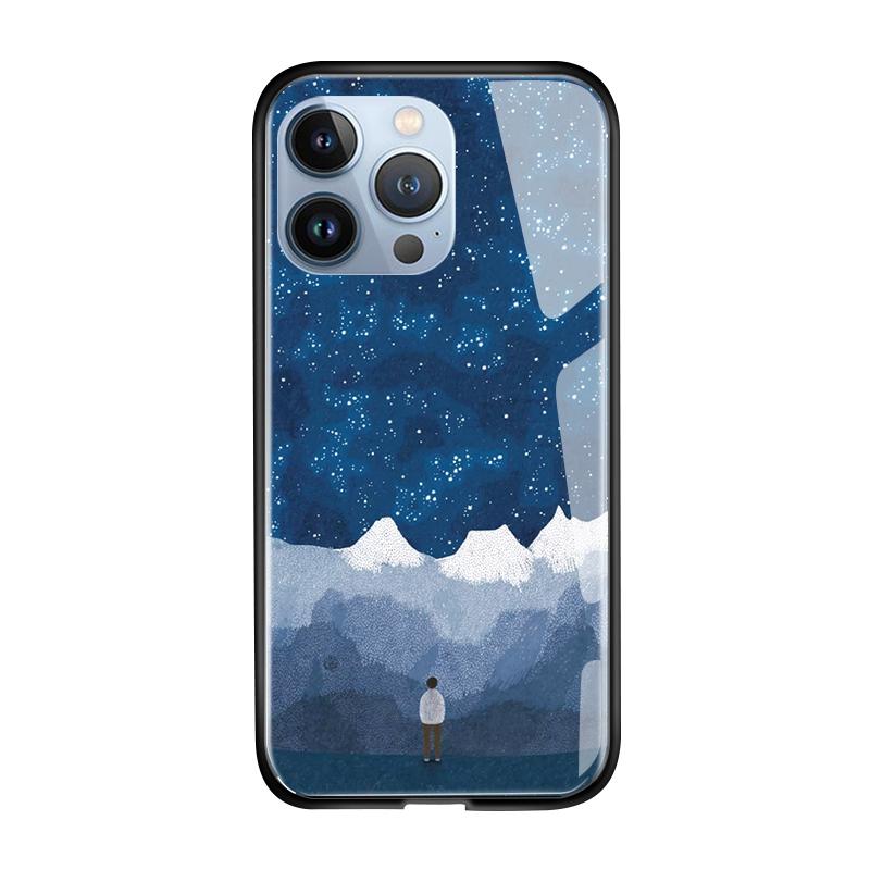 Handyhülle aus gehärtetem Glas für iPhone 11 12 13 14 15 16 17 Redmi 10 12 14C Note10 Note14 Xiaomi 11Lite PocoC75 Weiche Kante Stoßfest Glatte Schale