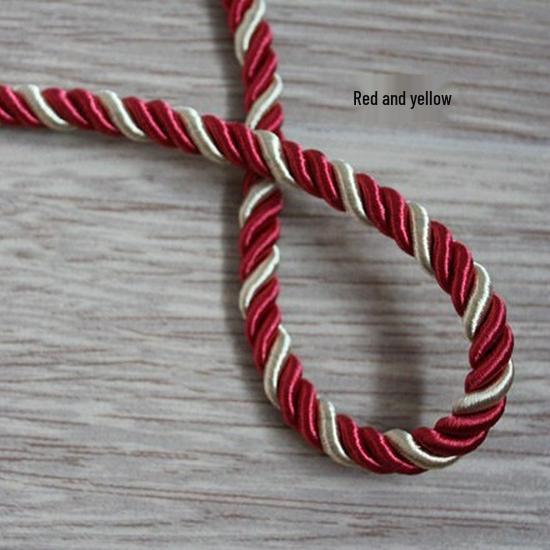 6mm-8mm Colored Decorative Three-Strand Cushion Bolster Rope for Sofa and Curtains