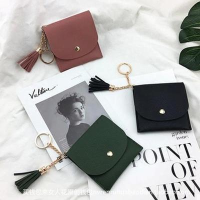 Pastel 7-color Keyring Card Wallet Mini Wallet