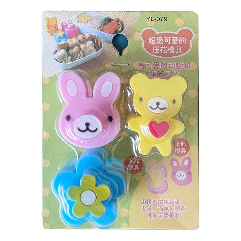 3 Pcs Cute Sandwich Cutters Mini Cookie Cutter Shapes Set For Kids Plastic Bento Cutter Tool Molds Bread Biscuit Embossed Device