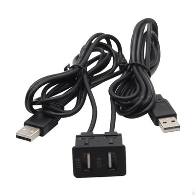 Car Dash Flush Mount USB Extension Cable Port Panel