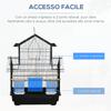 Bird Cage with Carrying Handle and Removable Tray, Metal and Plastic, 50.5x41x63 Cm, Black